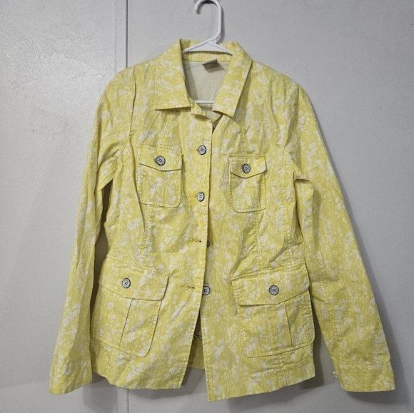 Cabi Yellow And White Button Blazer With Built In Shoulder Pads! - Picture 1 of 6